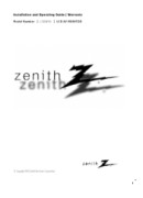 Zenith L30W36 Operating Guide